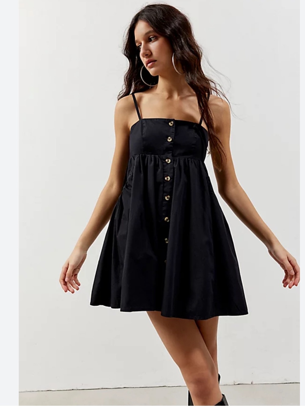 BDG Theo Black Baby Doll Mini Dress
